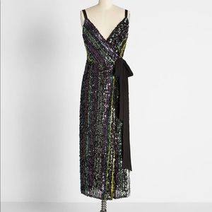 Sparkling Striations sequin midi dress by Little Mistress